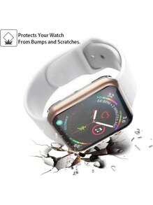 1个男女通用透明TPU全覆盖超薄高清屏幕保护壳，防摔时尚休闲，兼容 38/40/41/42/44/45/46/49mm，兼容 Series Ultra/SE/11/10/9/8/7/6/5/4/3/2/1，智能手表配件 - 無色 - 查看 8