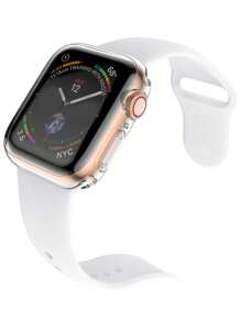 1个男女通用透明TPU全覆盖超薄高清屏幕保护壳，防摔时尚休闲，兼容 38/40/41/42/44/45/46/49mm，兼容 Series Ultra/SE/11/10/9/8/7/6/5/4/3/2/1，智能手表配件 - 無色 - 查看 5