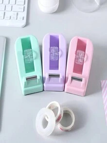 1pc Mini Tape Dispenser Creative Colorful Desktop Adhesive Tape Cutting Tool Random Color - Multicolor - View 3