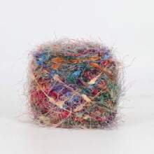 特殊跳舞羽毛毛球紗，柔軟光滑閃爍毛線，DIY編織圍巾或披肩 - 彩色 - 查看 8