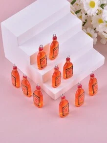 10pcs/Pack Fashionable Realistic 3D Wine Bottle Resin Pendants, Suitable For Women Jewelry DIY Crafts - Bottle - View 6