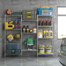 62.9''W Adjustable Storage Shelves NSF Wire Shelving Unit Multiple Rows Shelving For Storage Rack Shelves For Storage Heavy Duty Garage Shelf Pantry Shelves Kitchen Shelving - White - View 3