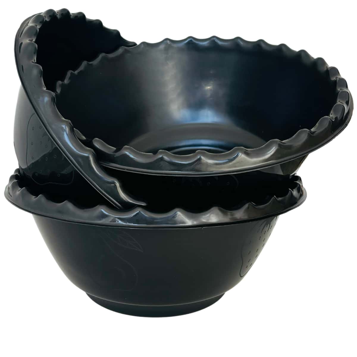 Kit 3 Large Practical Plastic Salad Bowls 5L - Sturdy And - màu đen - Xem 1