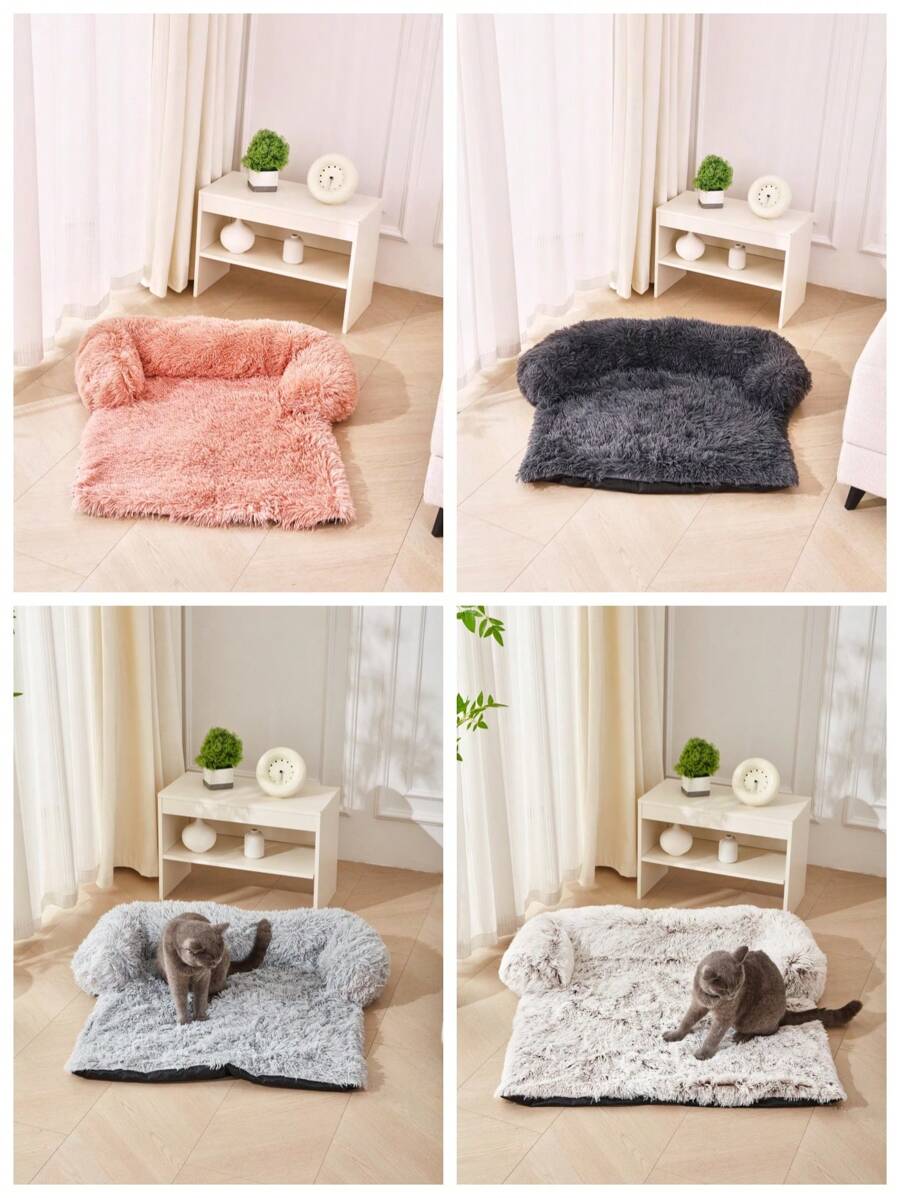 1 chiếc giường sofa góc phải bằng vải nhung chắc chắn cho chó, chuồng thú cưng có thể tháo rời và giặt được, giường chống trượt cho chó con, giường ấm áp cho mèo và chó nhỏ, vừa và lớn, giường sofa cho mèo trong nhà, đồ dùng cho chó, nuôi chó con, XL - Màu Khaki - Xem 1