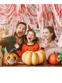 1入組萬聖節紗布夜店鬼魂節日裝飾，含血紗，適用於酒吧，鬧鬼屋裝飾，萬聖節裝扮，製造恐怖氛圍佈置布 - 多色 - 查看 4