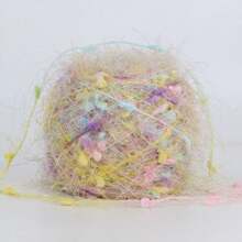 特殊跳舞羽毛毛球紗，柔軟光滑閃爍毛線，DIY編織圍巾或披肩 - 彩色 - 查看 14