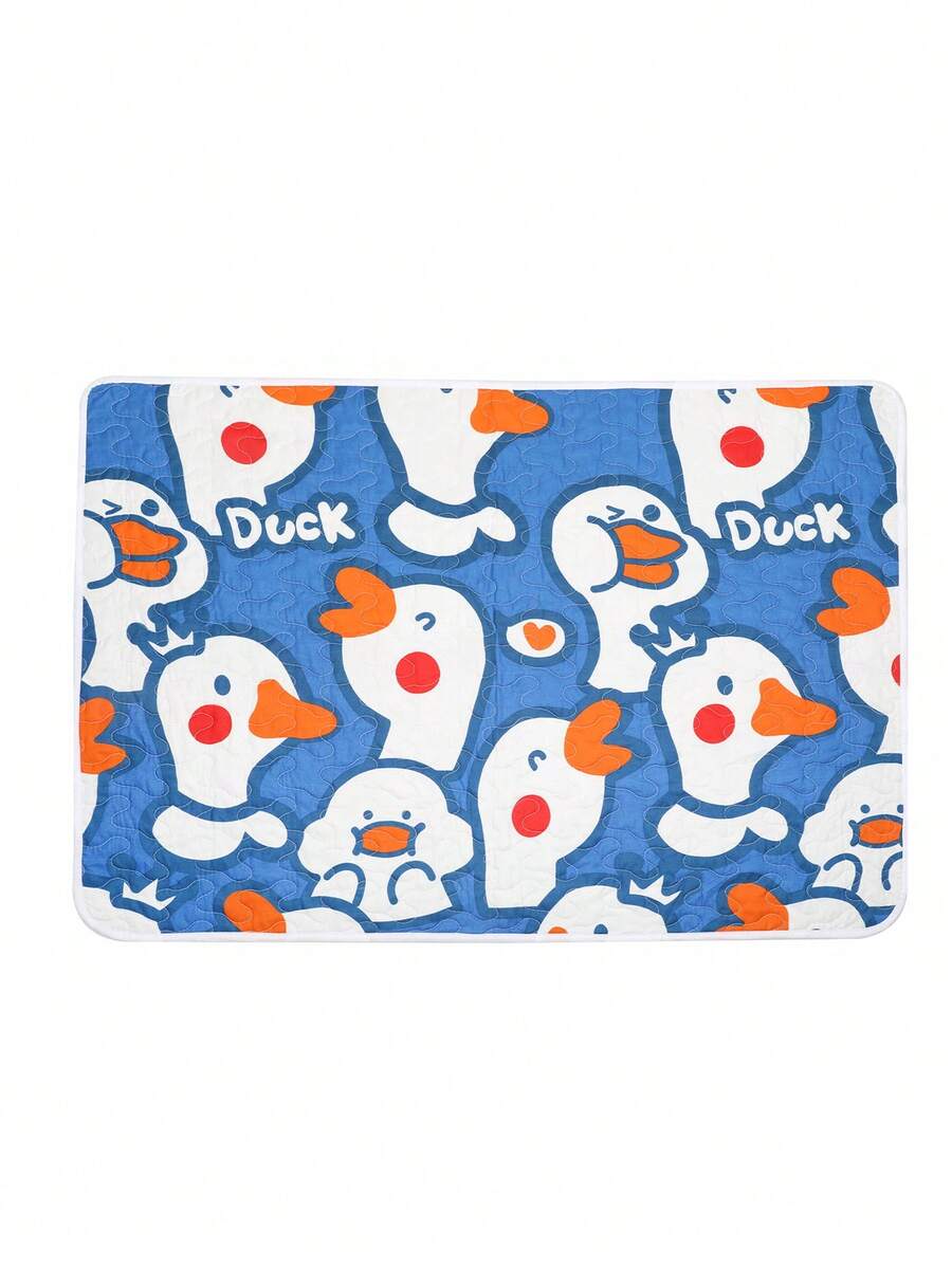 Duck Pattern Double-Sided Washable Menstrual Period Physiological Breathable Mattress Protector - Royal Blue - View 1