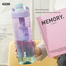 Dung tích siêu lớn 1000ml, "Tận hưởng một mùa hè mát mẻ ngoài trời tại nhà và tận hưởng trải nghiệm trọn vẹn và tươi mới: Cốc uống nước màu chuyển sắc, có thể thêm đá, đi kèm với bộ lọc trà tích hợp, đồ uống pha chế lạ mắt, chống rò rỉ nhiều lần, có thể mang theo Bằng tay, đồng hành cùng những người bạn đồng hành!" - Nhiều màu - Xem 5