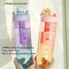 Dung tích siêu lớn 1000ml, "Tận hưởng một mùa hè mát mẻ ngoài trời tại nhà và tận hưởng trải nghiệm trọn vẹn và tươi mới: Cốc uống nước màu chuyển sắc, có thể thêm đá, đi kèm với bộ lọc trà tích hợp, đồ uống pha chế lạ mắt, chống rò rỉ nhiều lần, có thể mang theo Bằng tay, đồng hành cùng những người bạn đồng hành!" - Nhiều màu - Xem 3