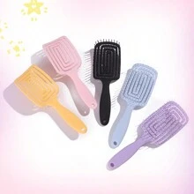 Cepillo de pelo cuadrado hueco para uso húmedo y seco, peine especial de costillas huecas para cabello rizado con ventilación, peine de masaje curvo grande peines peine pelo cepillo pelo de peines cepillo pelo - Multicolor - Ver 5