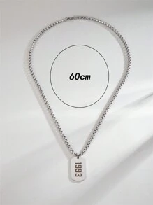 1 pièce Collier Pendentif en forme de tags militaires exquis et avec l'année en chiffres (1980-2024)