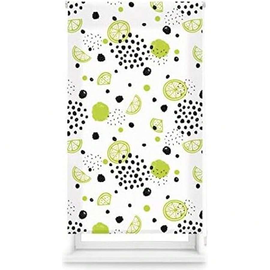 Ecommerc3 Store enrouleur translucide de taille 90x180 - Tissu de store numérique de taille 87x175 - Store enrouleur isolant thermique de couleur vert chaux - Multicolore - Voir 1