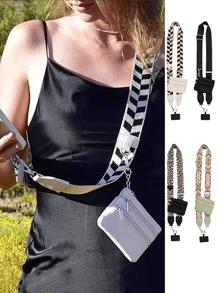 带拉链袋的手机挂绳 手机夹和手机挂绳 斜挎包 带拉链的手机绳 钱包袋 手机挂绳 斜挎包 户外运动的完美伴侣 男女皆宜（1 为不可拆卸款，金属部件颜色随机） 钱包 女士包 女士钱包 钱包 钱包 - 彩色 - 查看 2