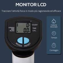 HOMCOM Stepper con Manubrio e Monitor LCD, Stepper Fitness Casa con Pedali Antiscivolo e Struttura in Acciaio e ABS, 55x44x108Acm - Blu - Visualizzare 4