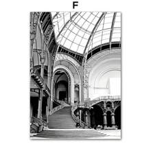 帆布画时尚现代黑白风格欧洲城市街道建筑塔楼风景性感女士图案海报家居装饰客厅卧室宿舍背景装饰墙艺术设计图片时尚礼品无框 - ML767(不含框) - 查看 15