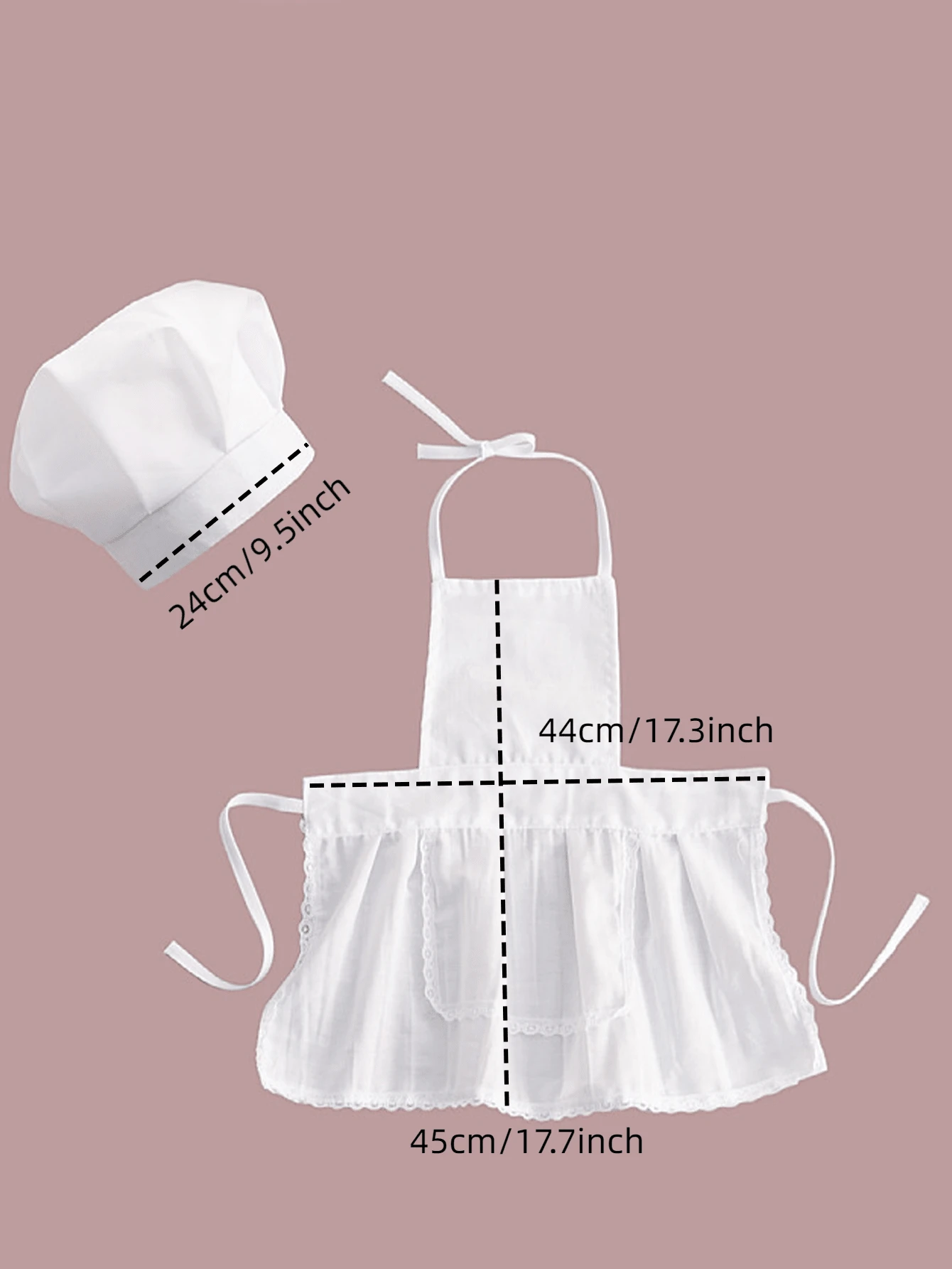 2pcs Baby Chef Photography Costume Set, Includes White Chef Hat And