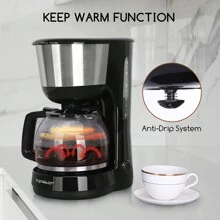 Aigostar Filter Coffee Machine Drip Coffee Maker 1.25L, 40Mins Keep Warm, Anti-Drip Function,Reusable Filter, Pour Over Technology, 1000W - Chocolate - UK Plug(220-240V) - View 3