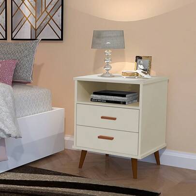 House Furniture Stores Mesinha de Cabeceira Itália Compacta Vintage Gaveta Organizadora Nicho Decorativo Porta Objeto Mesa Canto Lateral Apoio Cama Pés Palito Estilo Retrô