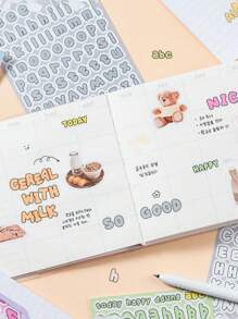 1 Pack Of 8 Pieces Of Notebook Decoration Letter Stickers, Cute Candy Color English Letter Transparent Stickers Notebook Card DIY Decoration Marker Stickers Scrapbook Decoration DIY Stickers Handmade DIY Crafts,School Supplies,Back To School