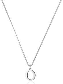 1pc Women's Small Letter A-Z Initial Necklace Stainless Steel Alphabet Necklace Halloween Gift - Silver - View 38