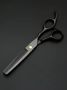 1pc/2pcs High Quality Hair Cutting Scissors Set, Stainless Steel Hairdressing Shears, Bangs Trimmer, Home Hair Cutting Tools - Black - View 3