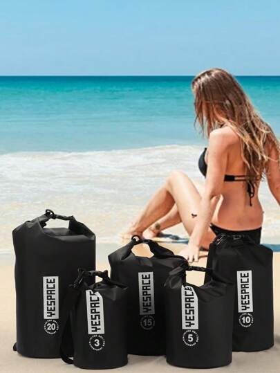 YESPACE 3升/5升/10升/15升/20升防水卷口轻便PVC网眼干袋背包，男女通用，适合游泳、划船、皮划艇、露营、沙滩等户外运动，夏季度假旅行必备，泳池运动包，大容量旅行包，女士旅行必备，耐用游泳包，防水沙滩包
