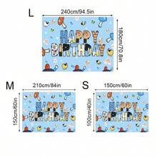 Fondo de fotografía con tema de perro azul, cielo de dibujos animados, edificio, decoración de fiesta de cumpleaños, telón de fondo para cabina fotográfica, accesorios - Multicolor - Ver 3