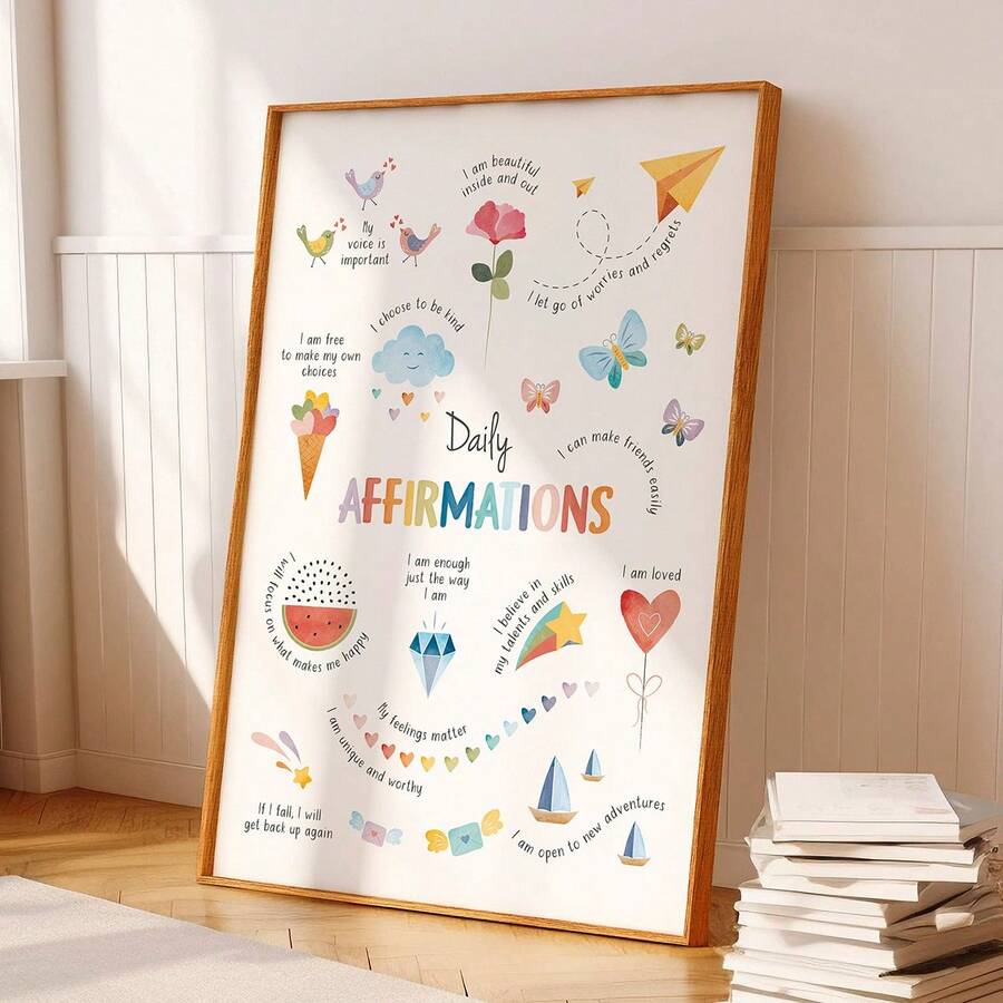 1pc Positive Affirmation Poster, Therapy Office Decor, Mental Health