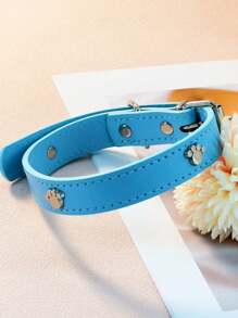 1 pièce Collier pour animaux de compagnie en PU réglable avec décoration en métal en forme de patte, disponible en plusieurs tailles et couleurs pour chats et chiens, peut être utilisé comme collier ou accessoire