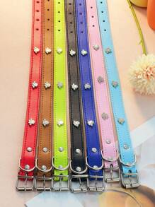 1 pièce Collier pour animaux de compagnie en PU réglable avec décoration en métal en forme de patte, disponible en plusieurs tailles et couleurs pour chats et chiens, peut être utilisé comme collier ou accessoire