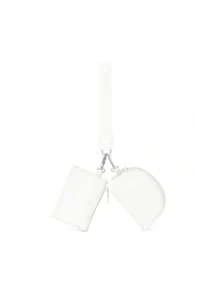 1 pieza Billetera llavero de doble bolsillo, Monedero de muñeca mini, Monedero portátil desmontable con correa para la muñeca, Carteras pequeñas, Bolsas de almacenamiento mini que ocupan menos espacio y son talla grande ligeras. Se puede guardar fácilmente en bolsillos, mochilas y bolsos, y es un excelente accesorio para diferentes escenarios como viajes, fitness y compras - Color rosa + beige