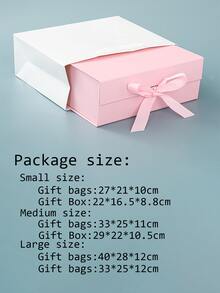 2 piezas Cajas de regalo plegables, cajas de embalaje para regalos, cajas de regalo para familiares y amigos, adecuadas para regalos festivos - traje rosa - Ver 5