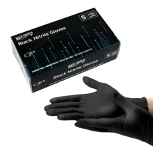 Guantes Nitrilo Negro No Polvo Desechable 100 MAGIC CREATOR - Negro - Ver 2