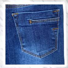 CHUEKITOS. Pantalón de mezclilla para niño en corte Slim, con ajustador en la cintura, bordado interior, tela suave - Azul lavado oscuro - Ver 9