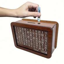 Wooden Piggy Bank With Digital Counter / Adult Large Savings Goal Money Box // Ideal Gift For Friends / High-Quality Wooden Coin Bank / Holiday Gift - Multicolor - View 3