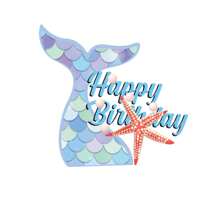 Decoraciones para tarta de cumpleaños con tema de sirena y océano: adornos para tarta con estrellas de mar, caballitos de mar, coral y conchas - Multicolor - Ver 4