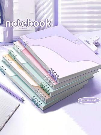 1 件极简主义“Isn”风格 B5 活页笔记本，复古便笺本，可拆卸优质光滑线圈活页夹，大学生作业记事本，办公用品，需要自组装环 60 张/本