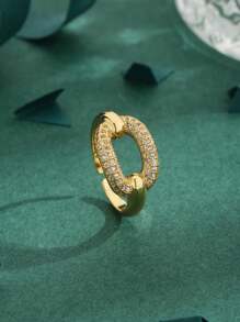 1 套高品质 18k 镀方晶锆石奢华星光戒指和手链珠宝礼品套装女士 - 金黃色 - 查看 2