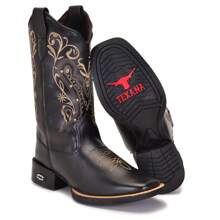 Women's Texan Country Boot Embroidered Western Rodeo Fashion Agro Fattor Shop - 黑色 - 查看 1