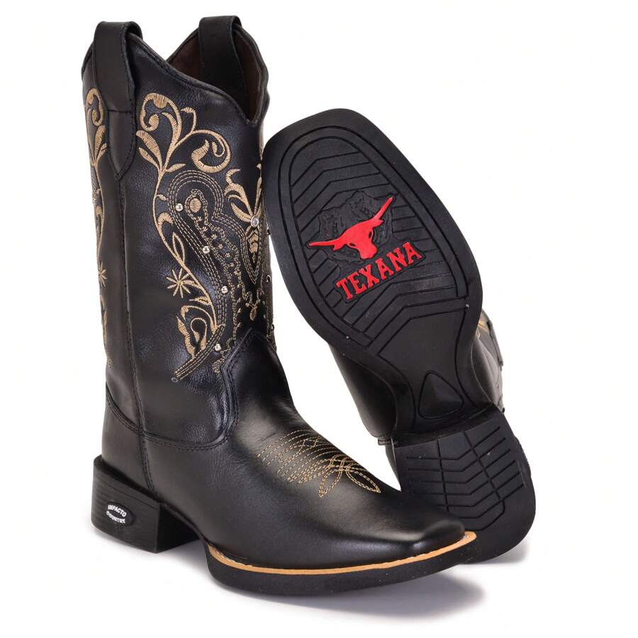 Women's Texan Country Boot Embroidered Western Rodeo Fashion Agro Fattor Shop - 黑色 - 查看 1