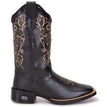 Women's Texan Country Boot Embroidered Western Rodeo Fashion Agro Fattor Shop - 黑色 - 查看 3