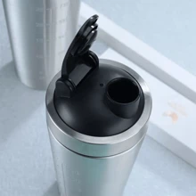 Protein Shaker Bottle Leak-Proof Metal Shaker Cup Stainless Steel Protein Mixer - Silver - View 8