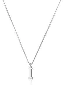 1pc Women's Small Letter A-Z Initial Necklace Stainless Steel Alphabet Necklace Halloween Gift - Silver - View 35