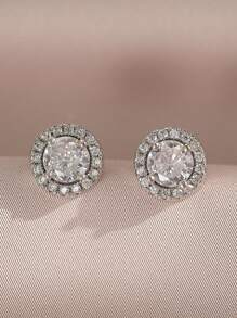 jealous young 1 Par de Brincos Redondos Clássicos com Pedra de Nascimento de Zircônia Cúbica em 12 Cores para Mulheres e Meninas, Brinco Luxuoso de Presente de Joias de Volta às Aulas para Casamentos, Noivados, Aniversários e Festas.
