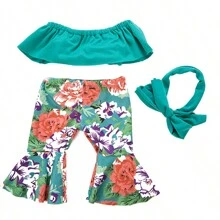 適用於18英寸美國女孩娃娃的露肩連身褲套裝，夏季時尚裝扮 - 彩色 - 查看 15