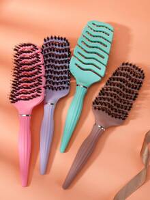 1入組梳子，解髮梳，彎曲透氣的髮刷，適用於女性男性兒童，卷曲厚長短濕或乾髮，更快速的吹乾髮型 - 彩色 - 查看 6