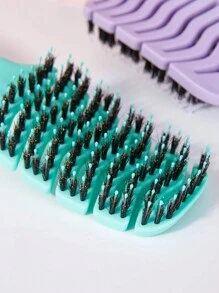 1入組梳子，解髮梳，彎曲透氣的髮刷，適用於女性男性兒童，卷曲厚長短濕或乾髮，更快速的吹乾髮型 - 彩色 - 查看 4