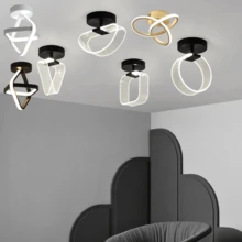 220V 小型 LED 吸顶灯，圆形/方形黑色/金色/白色现代 LED 吸顶灯具，适用于走廊、卧室、厨房、客厅、书房，3000K/4000K/6500K - 吸頂燈1 - 查看 2