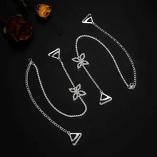 2Pcs/Set Elegant Minimalist Butterfly Body Chain Chic Sexy Invisible Strap Jewelry Adjustable Rhinestone Shoulder Chain Accessory - Multicolor - View 3