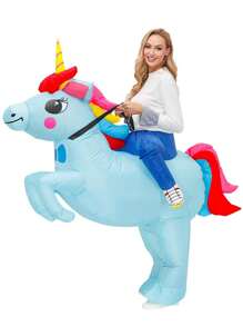 1pc Inflatable Costume Adult,Inflatable Halloween Costumes,Unicorn Costume Adult,Adult Halloween Costume Women,Blow Up Costumes - Blue - View 1